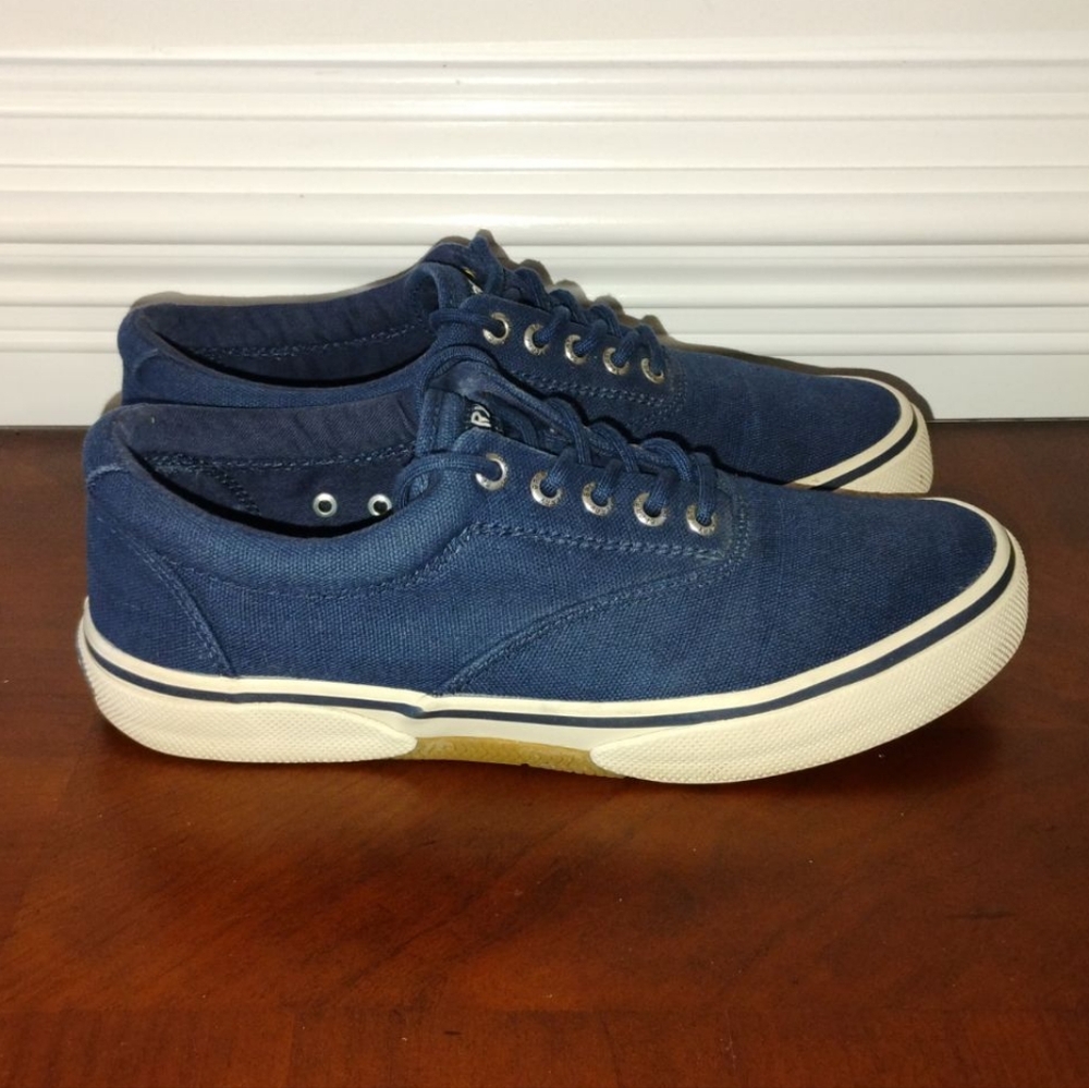 Sperry Men's Canvas Blue, Sz-7.5 Only Worn Once - image 2